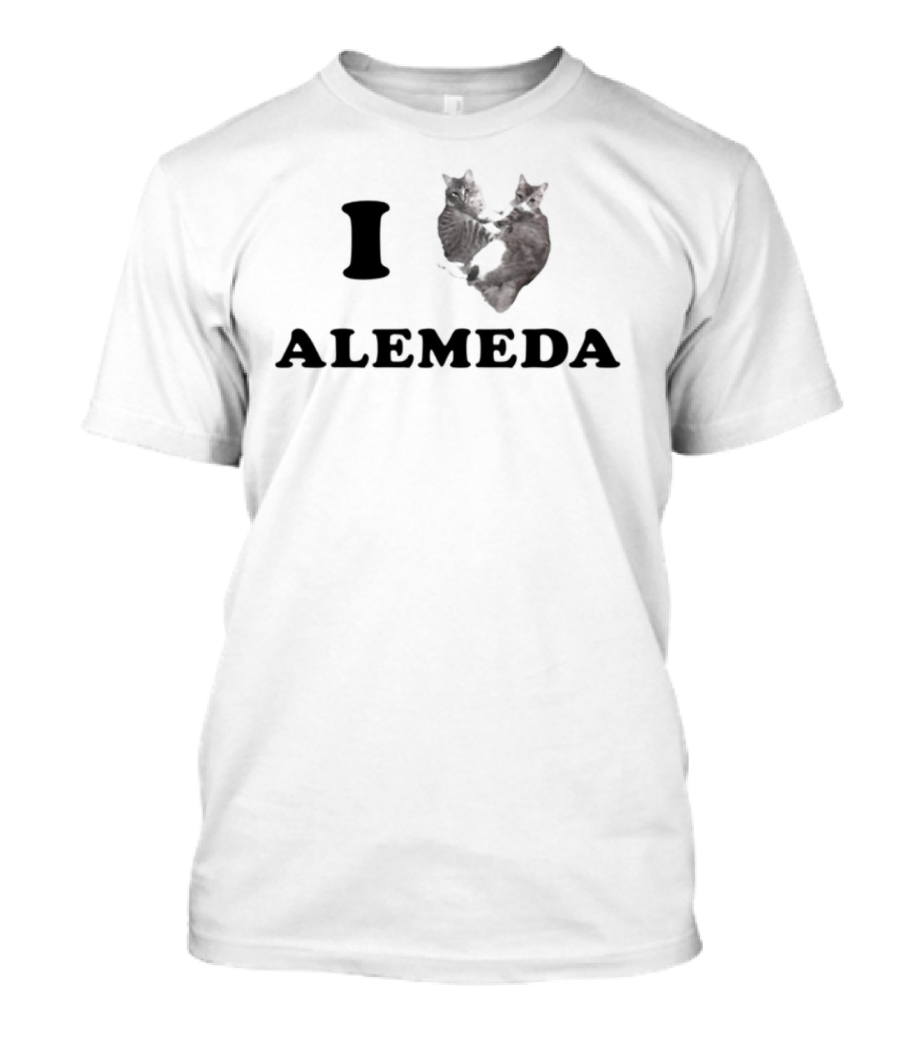 I Love Alameda Cat Heart Design T-Shirt