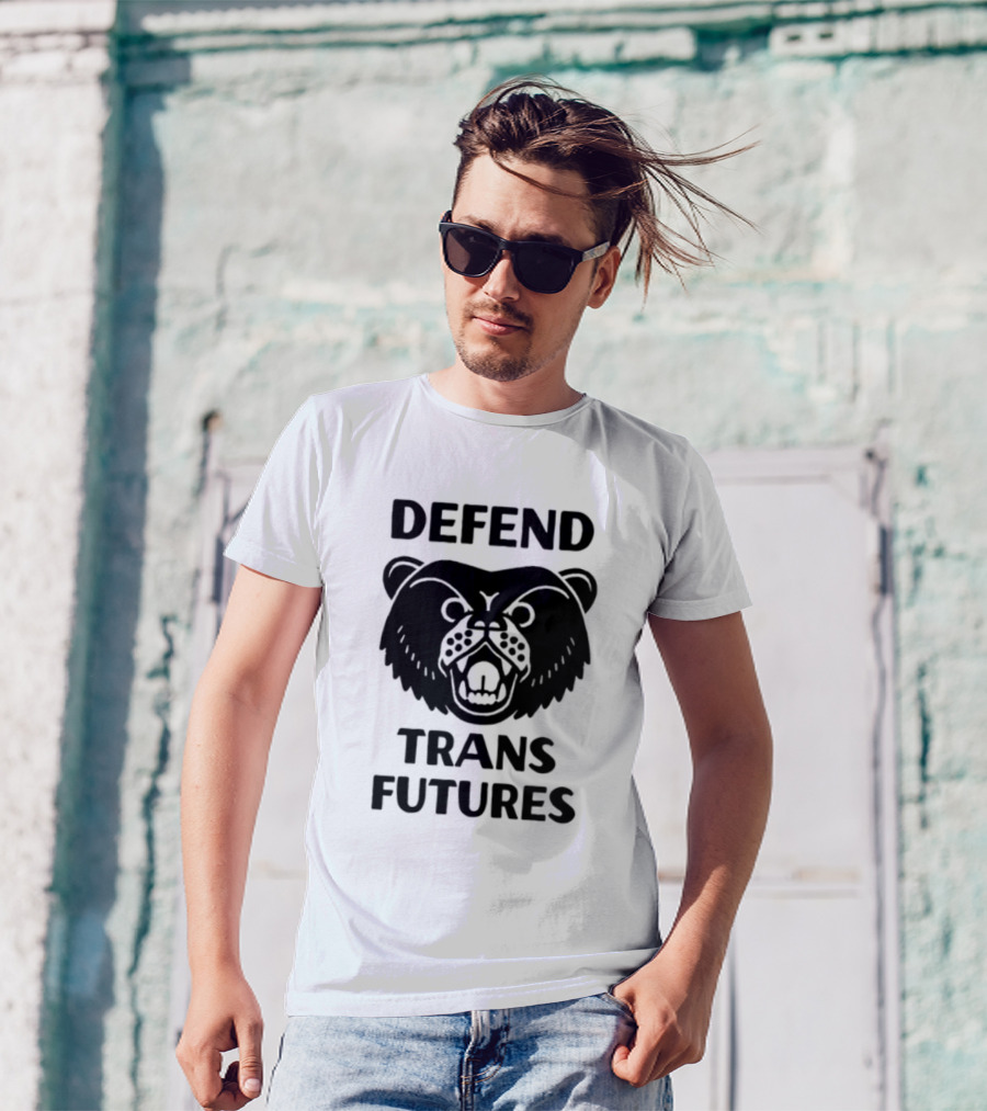 Defend Trans Futures Bear Symbol With Fangs T-Shirt