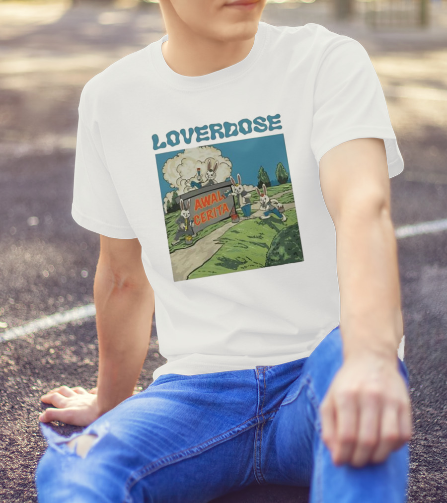 Loverdose Awal Cerita Rabbits Painting Sign T-Shirt