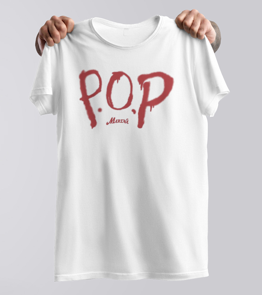 P.O.P. Marina Red Text Style T-Shirt