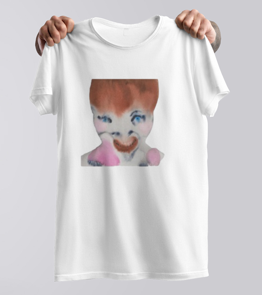 Pearly Drops The Voices Are Coming Back Creepy Clown Face Pink And Brown Hair Blue Eyes T-Shirt