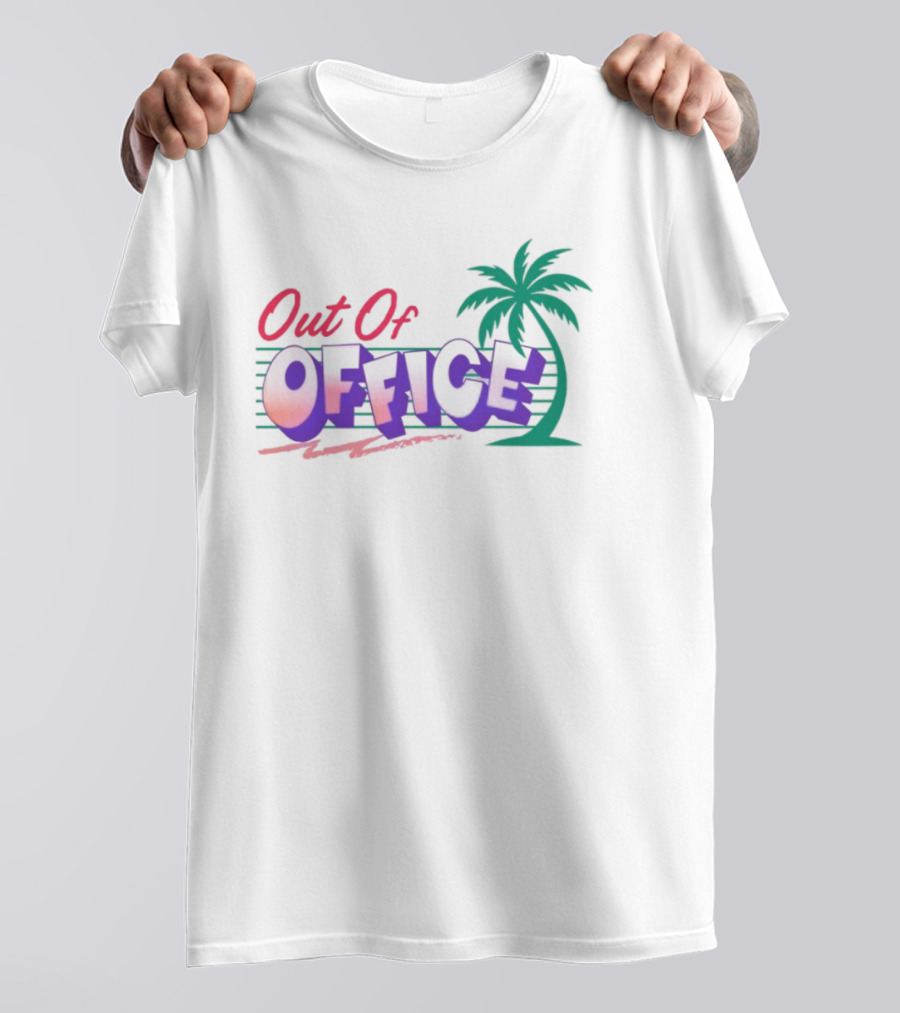 Out Of Office Tropical Palm Tree Retro Style T-Shirt