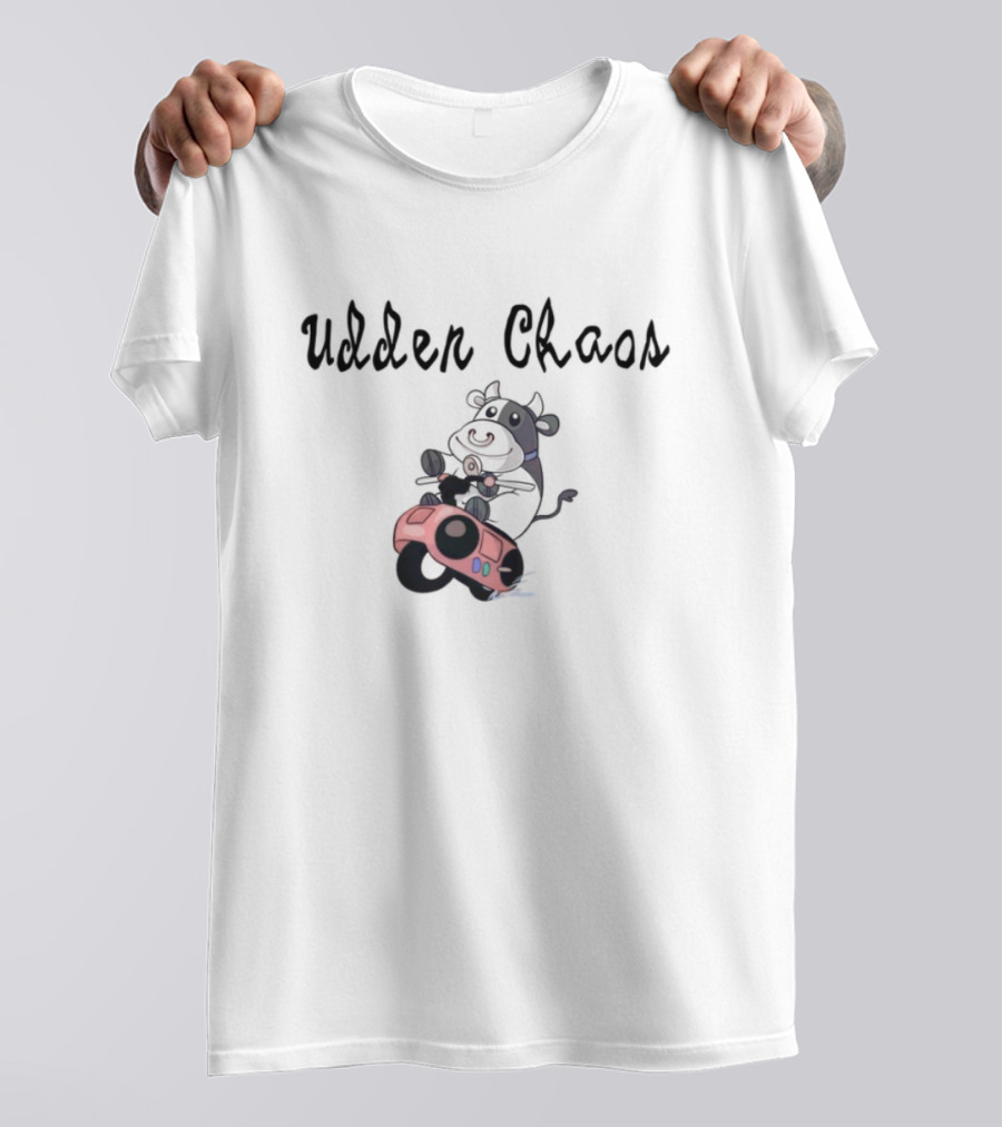Udder Chaos Cow On Motorbike Adventure T-Shirt