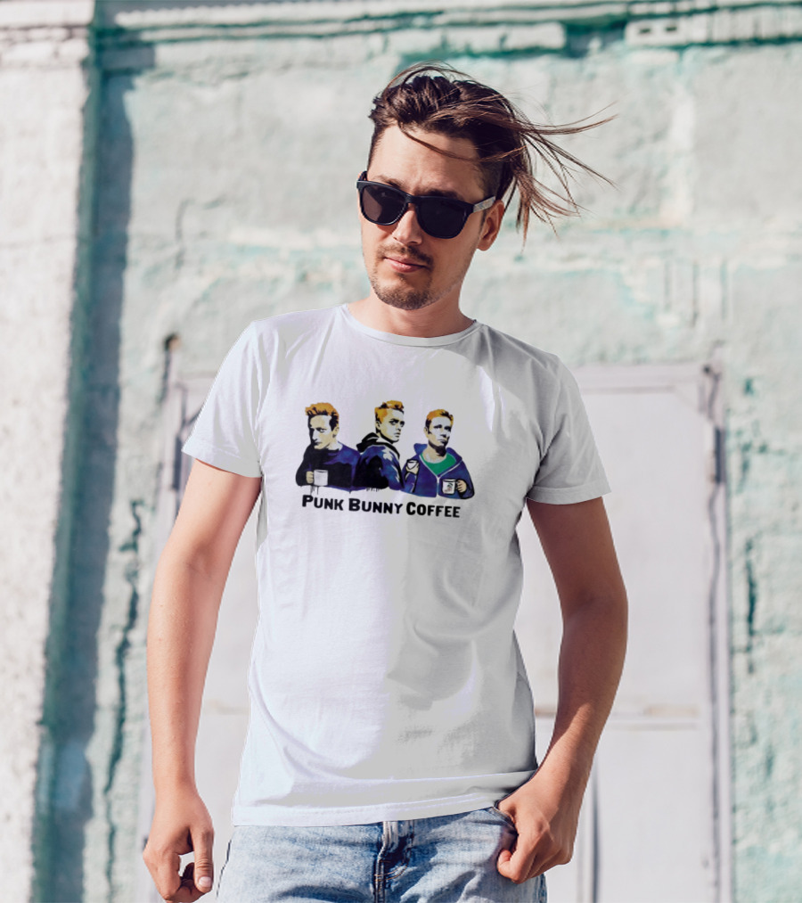 Punk Bunny Coffee Graffiti Style Trio With S T-Shirt