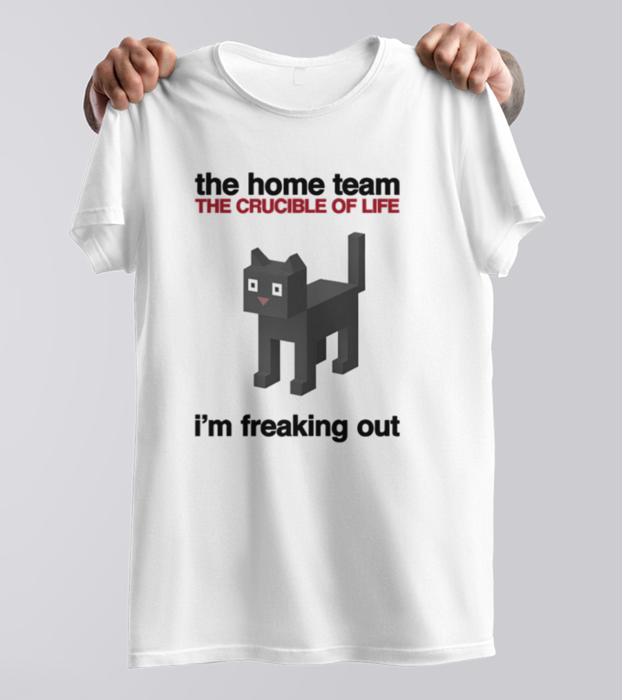 The Home Team The Crucible Of Life I'm Freaking Out Pixel Cat T-Shirt