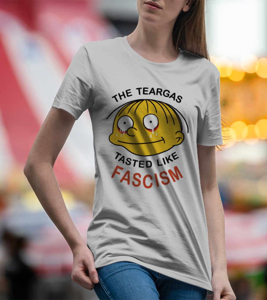 The Teargas Tasted Like Fascism Yellow Cartoon Face T-Shirt