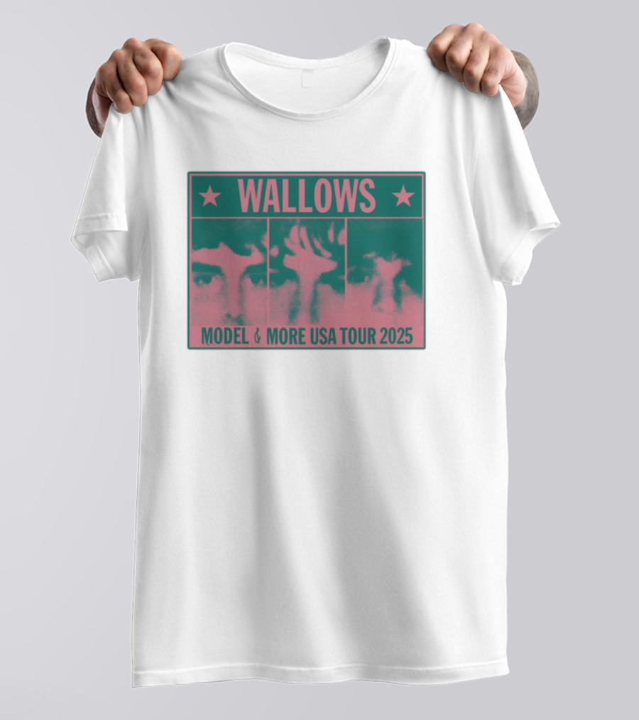 Wallows Model & More USA Tour 2025 Colorblock Faces T-Shirt