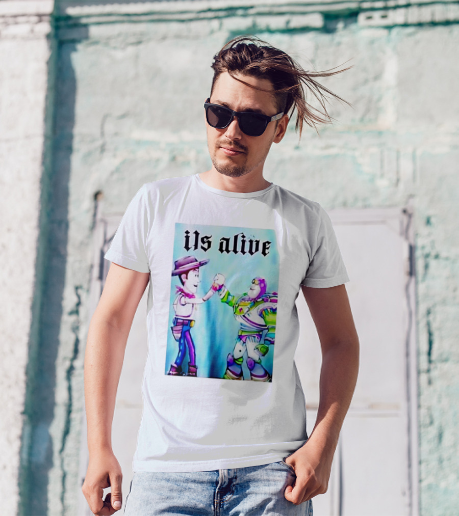 Ils Alive Woody And Buzz Lightyear Fist Bump T-Shirt