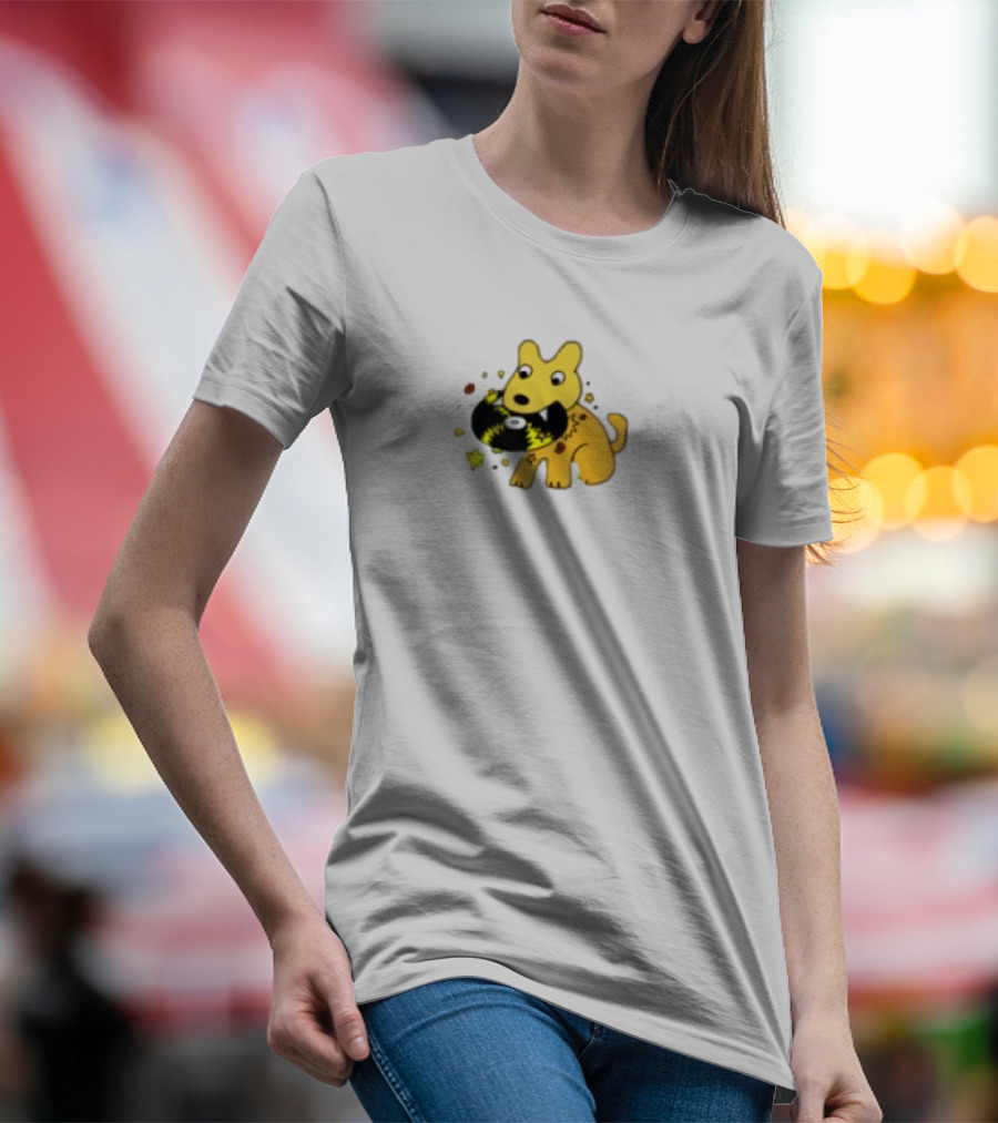 Yellow Jasper Dog With Cosmic Black Cat T-Shirt