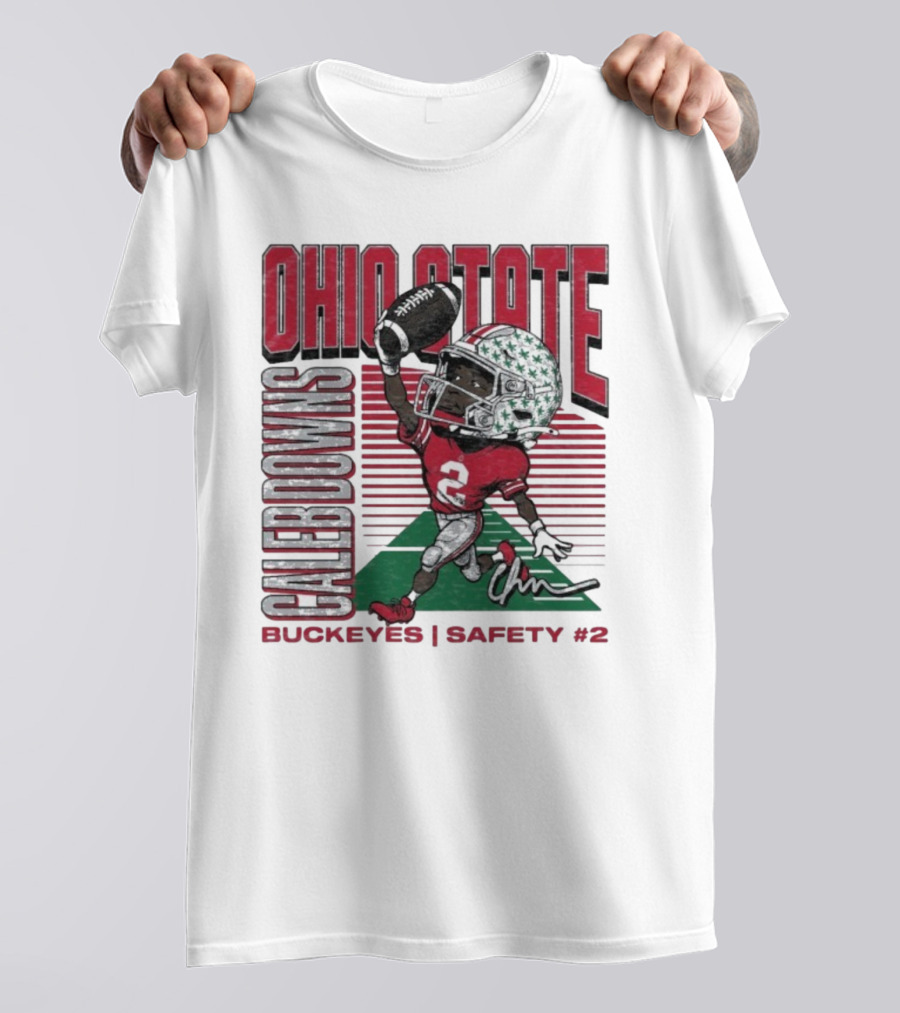 Ohio State Caleb Downs Buckeyes Safety Caricature #2 T-Shirt