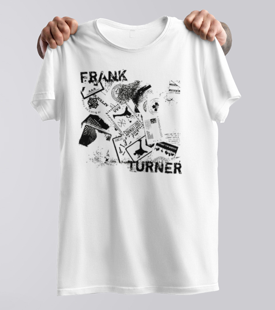 Frank Turner The Next 10 Years Black Rose And Music Collage T-Shirt