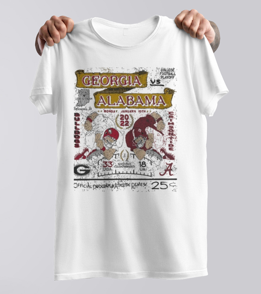 Georgia Bulldogs Alabama Crimson Tide College Football National Championship 2022 Showdown Classic Matchup T-Shirt
