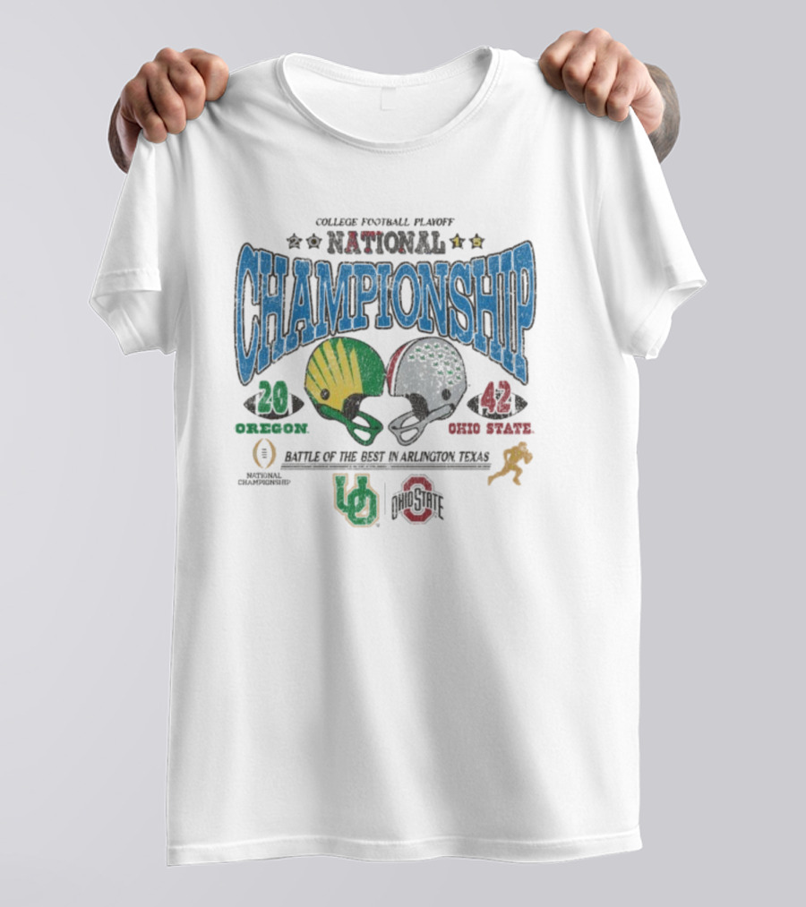 Ohio State 42 Vs Oregon 20 College Football Playoff National Championship 2015 Arlington Texas T-Shirt