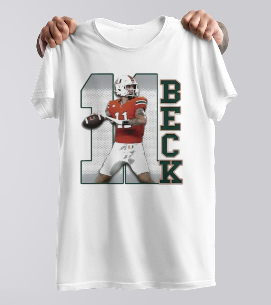 Miami Hurricanes Carson Beck #11 Player Tribute T-Shirt