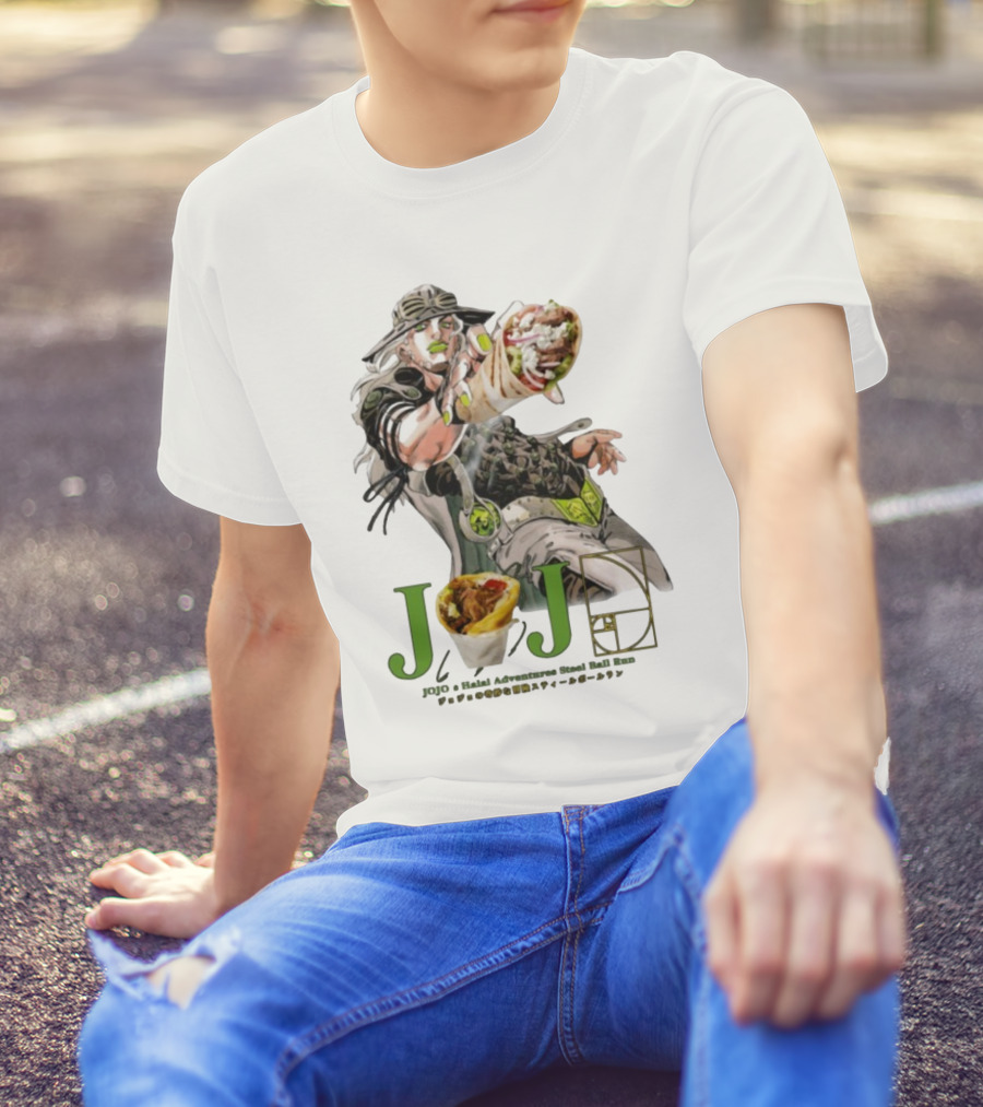 Jojo’s Halal Adventure Steel Ball Run Gyro Burrito Manga Crossover T-Shirt
