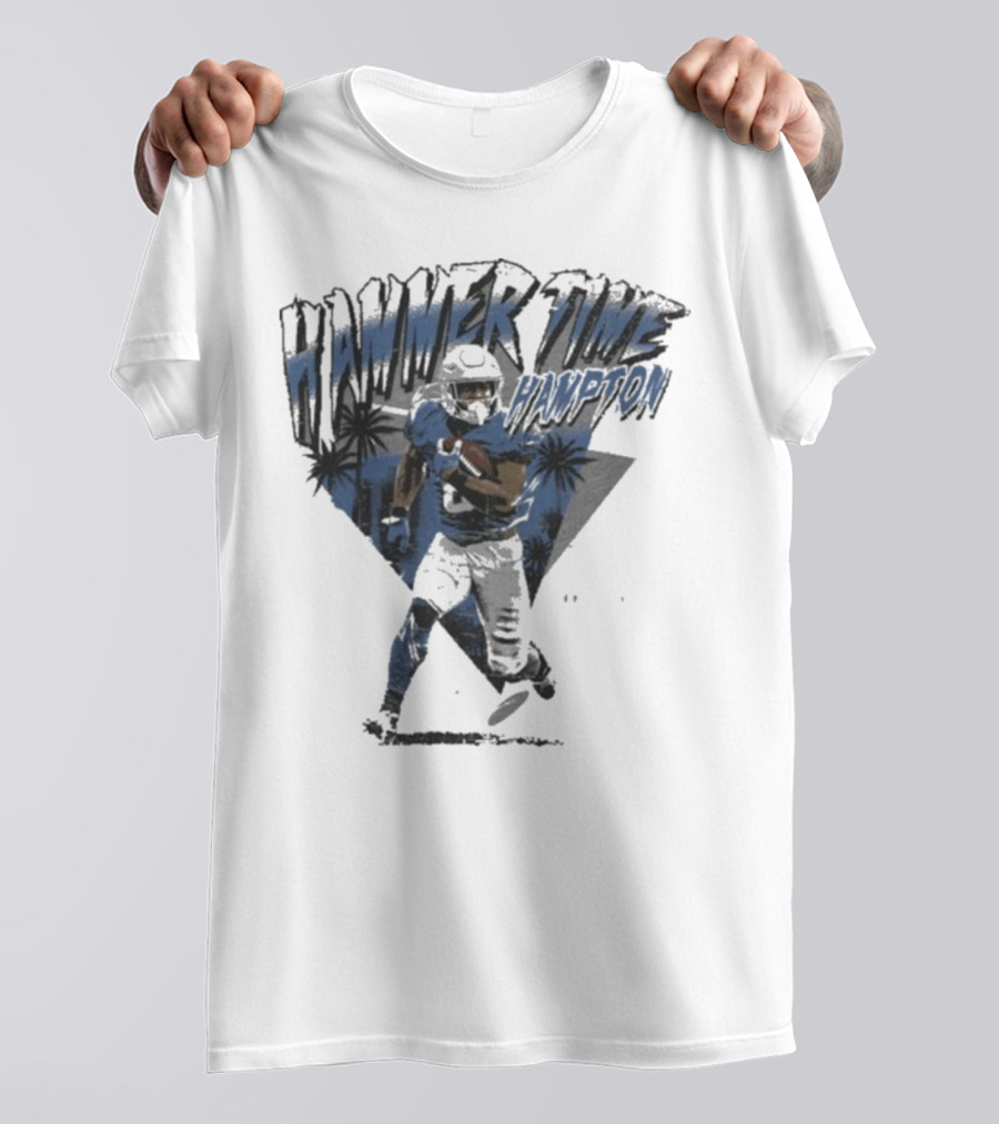 Hammer Time Hampton Los Angeles Chargers Football Palm Trees Icon T-Shirt