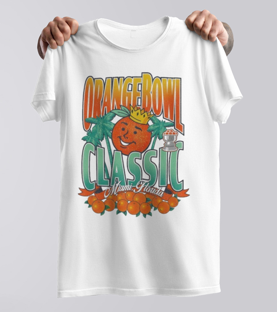 Orange Bowl Classic Miami Florida Vintage Football Champion Logo T-Shirt