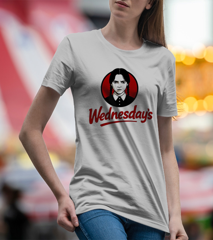 Jenna Ortega Wednesday's Parody Red Circle Graphic T-Shirt