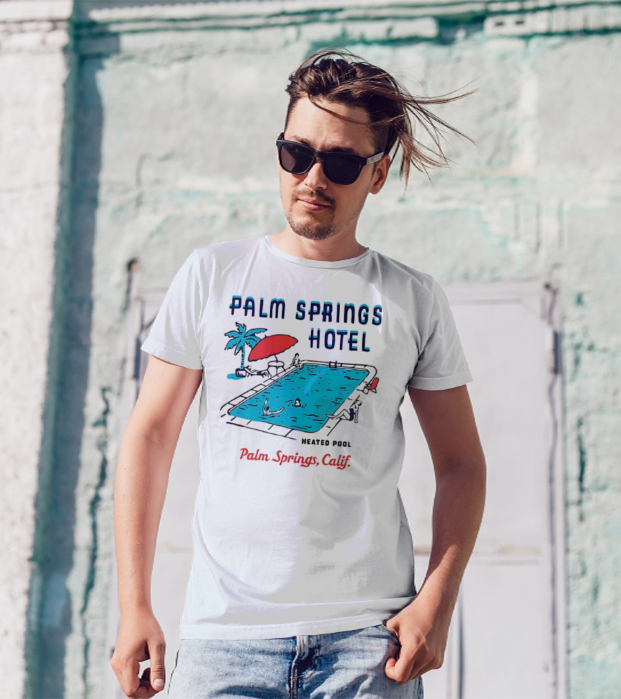 Palm Springs Hotel Heated Pool Palm Springs Calif Vintage T-Shirt