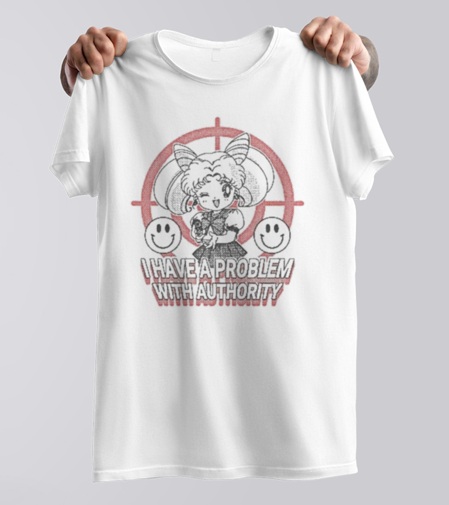 I Have A Problem With Authority Cat Ears Target Paws T-Shirt