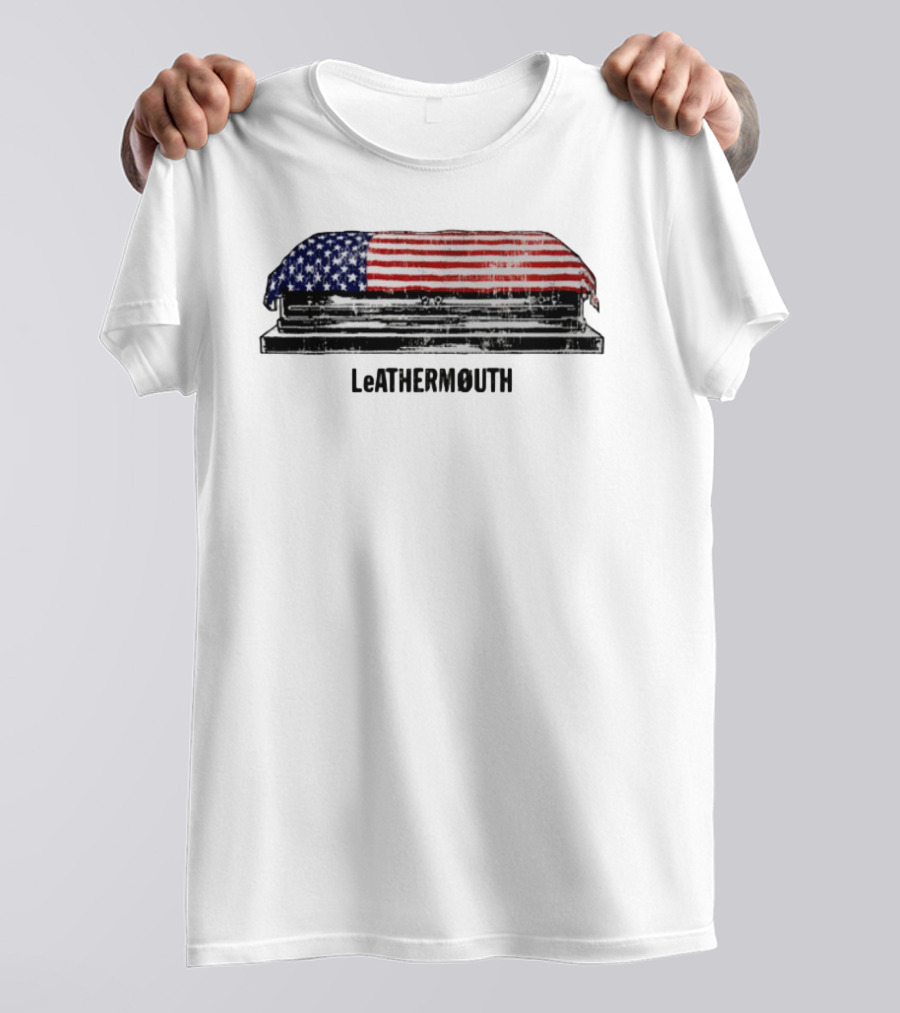 Leathermouth American Flag Coffin T-Shirt