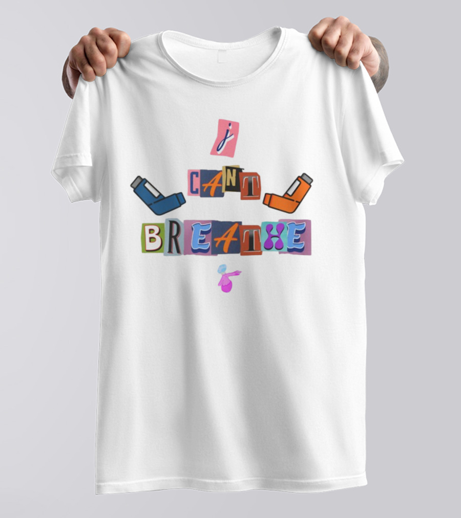 I Can't Breathe Text Collage Abstract Style T-Shirt