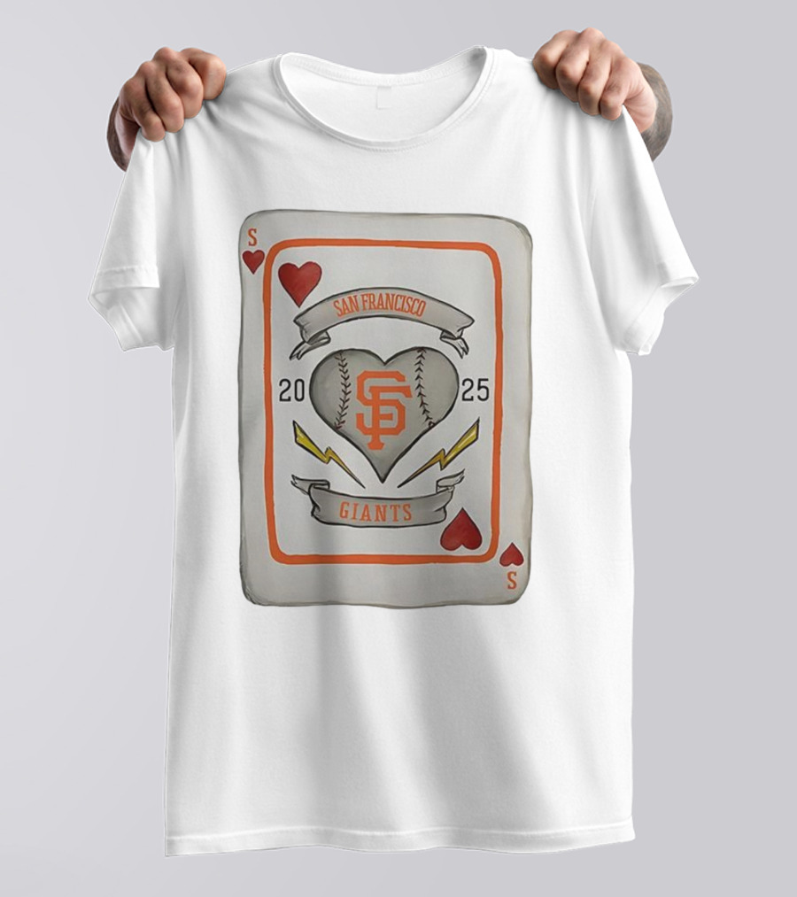 San Francisco Giants Baseball Card Heart 2025 Tiny Turnip Collaboration T-Shirt