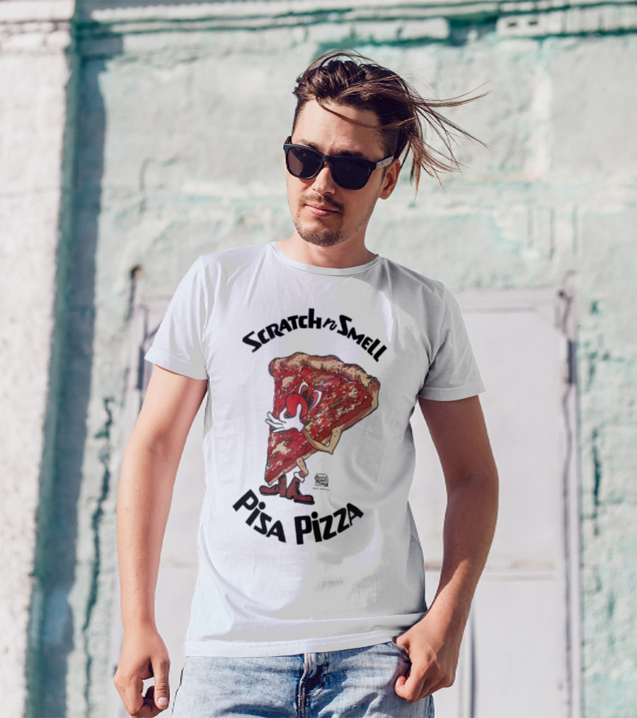 Scratchn Smell Pisa Pizza Slice Fun T-Shirt