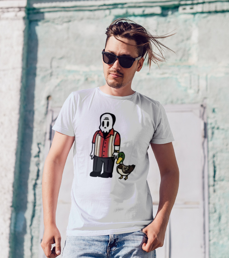Warren Lotas Skull Character With Duck Companion Bowling Style Outfit T-Shirt