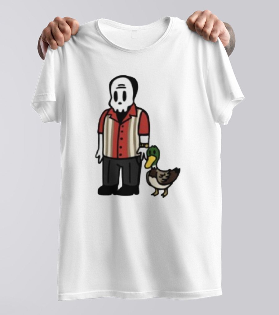 Warren Lotas Skull Character With Duck Companion Bowling Style Outfit T-Shirt