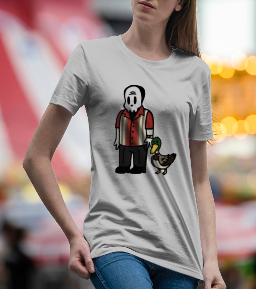 Warren Lotas Skull Character With Duck Companion Bowling Style Outfit T-Shirt