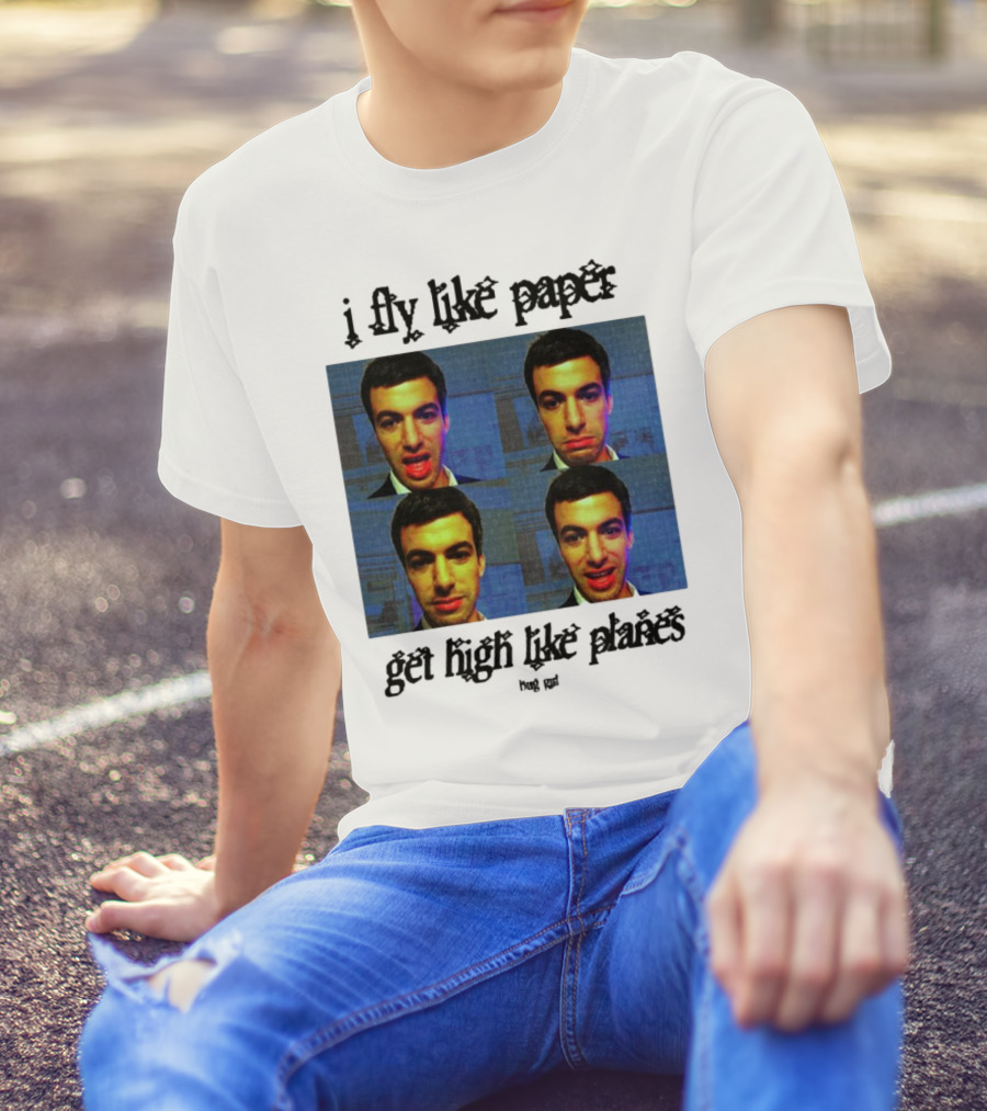 Bug Girl I Fly Like Paper Get High Like Planes Four Faces T-Shirt