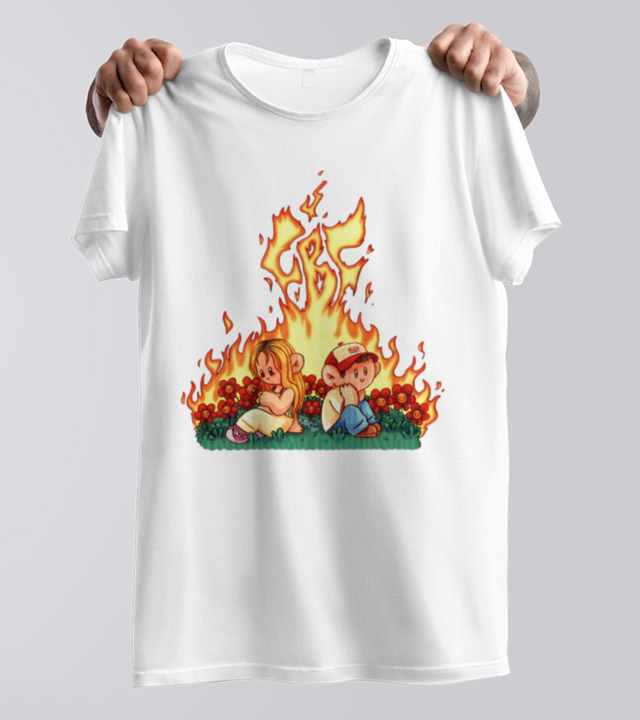 Fireball Friday Love Is Comic Characters With Fiery Background T-Shirt