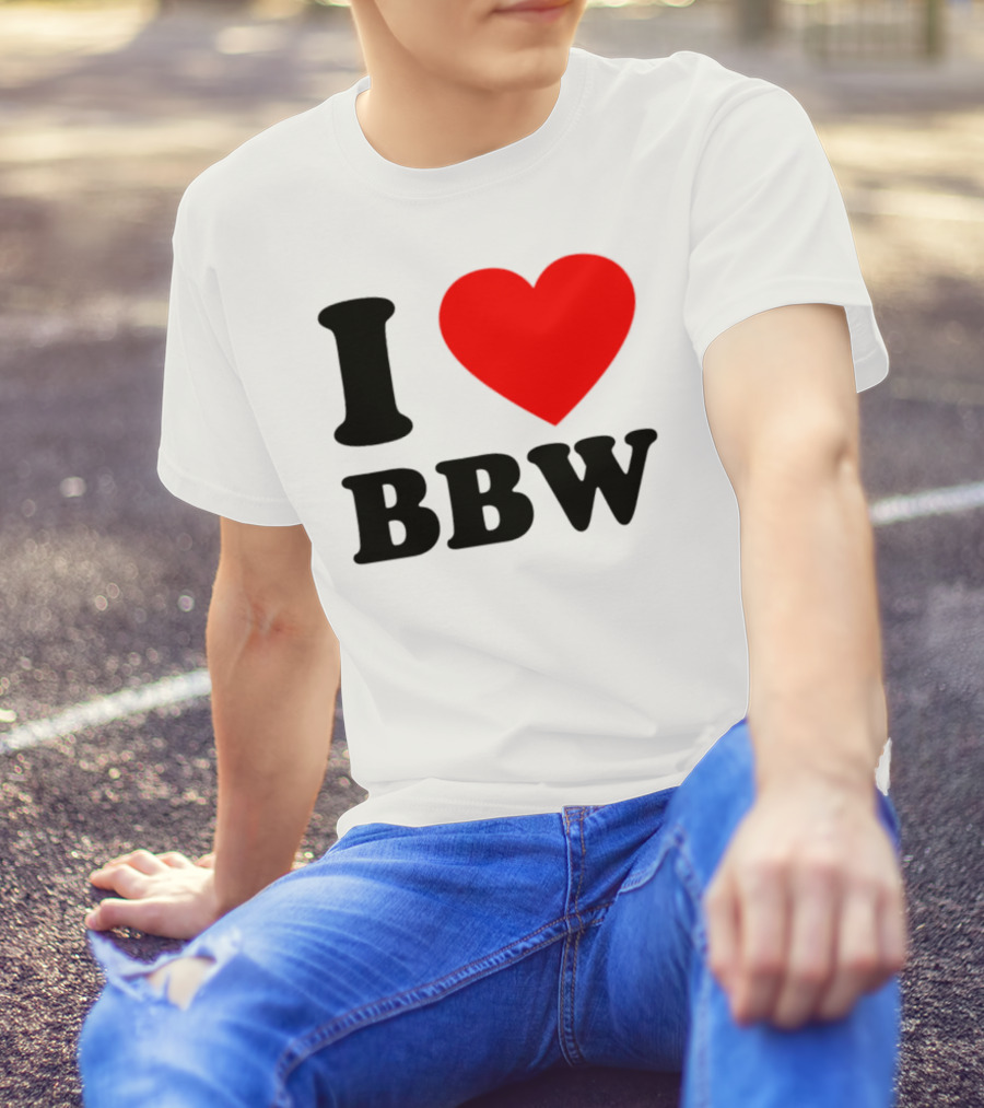 I Love BBW Heart Symbol Statement T-Shirt