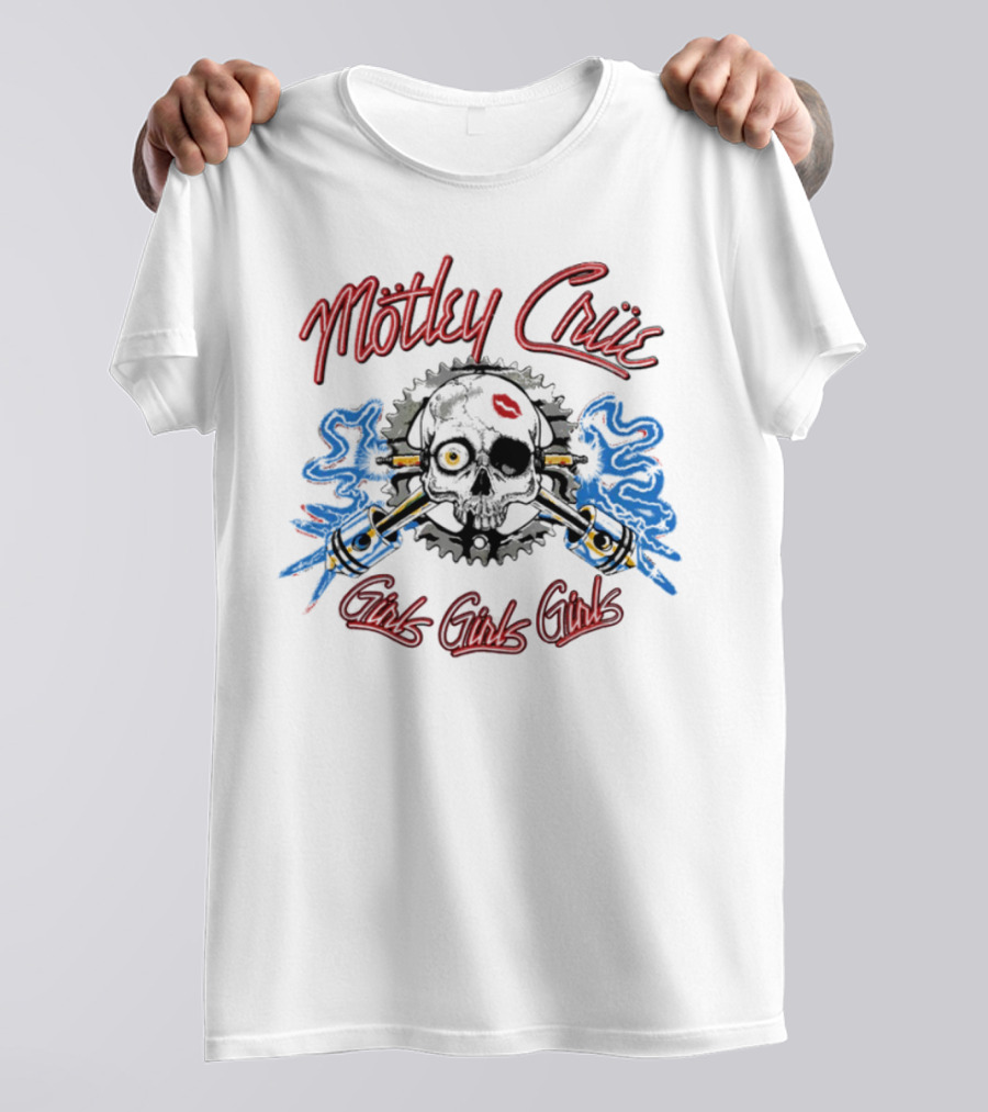 Mötley Crüe Vintage Spark Plug Girls Girls Girls T-Shirt