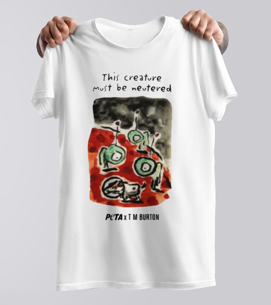 Peta X Tim Burton The Creature Must Be Regarded Levi In Space T-Shirt