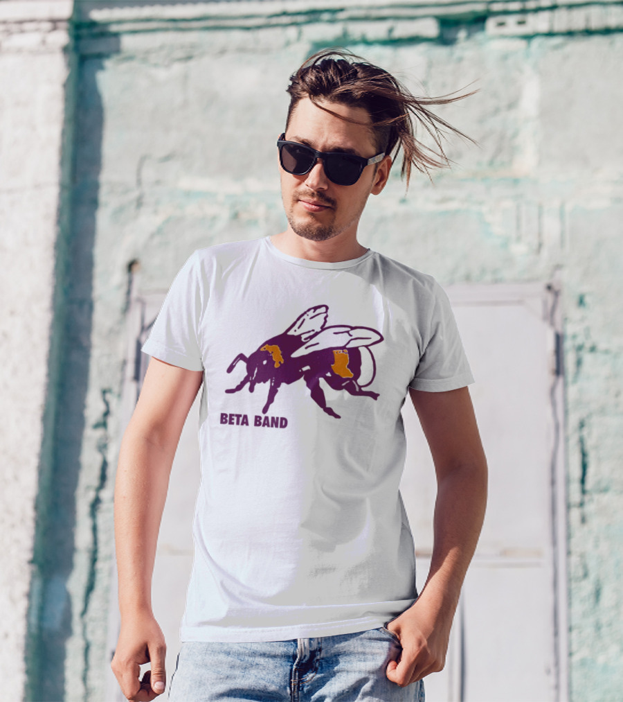 Beta Band Abstract Bee Purple Yellow T-Shirt