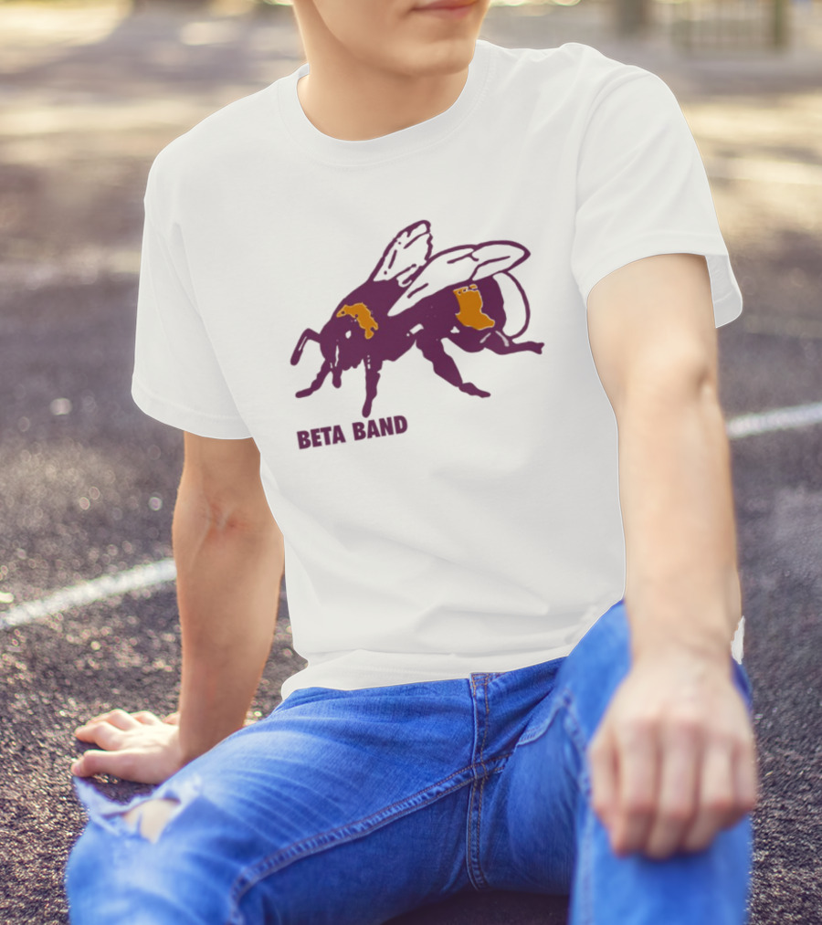 Beta Band Abstract Bee Purple Yellow T-Shirt