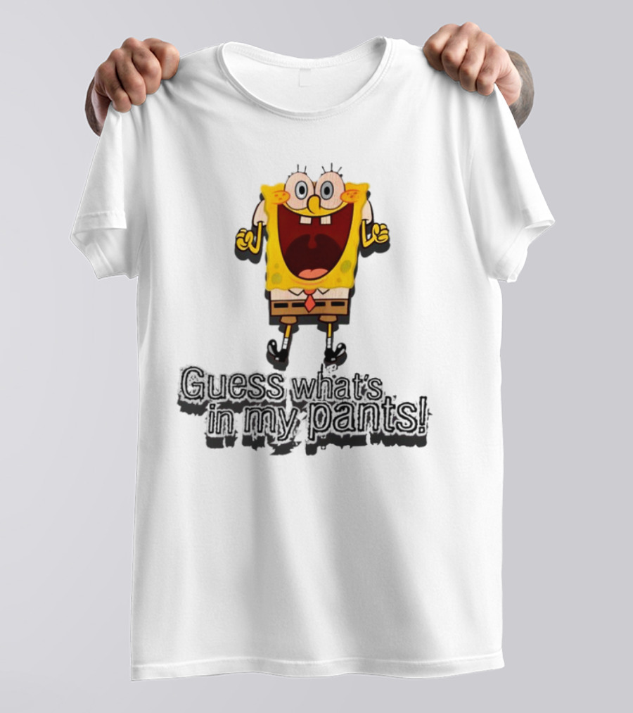 "Guess What's In My Pants Funny SpongeBob SquarePants Patrick Reference" T-Shirt