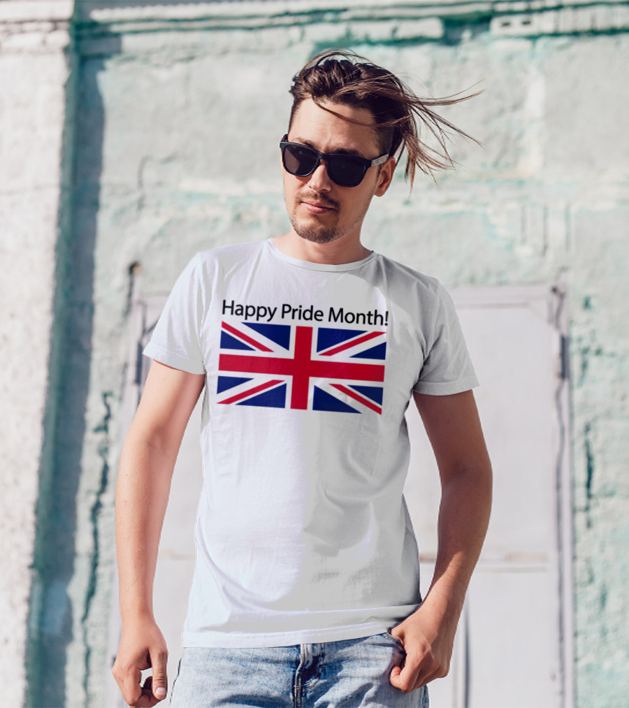 UK Flag Illegalshirts Happy Pride Month American Flag T-Shirt