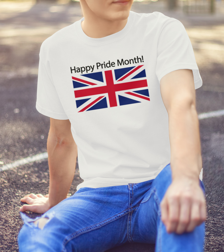 UK Flag Illegalshirts Happy Pride Month American Flag T-Shirt
