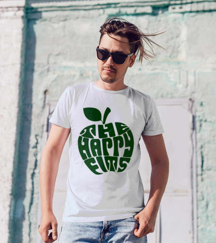 The Happy Fits Green Apple Text Art T-Shirt