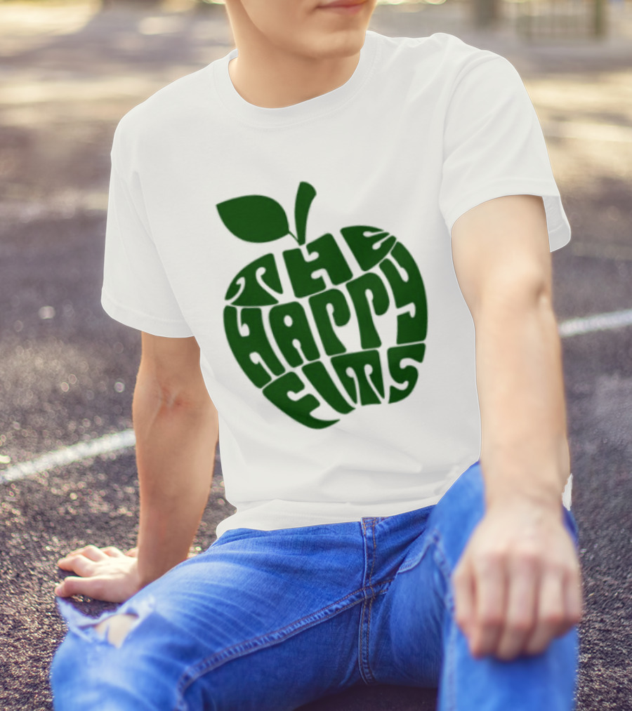 The Happy Fits Green Apple Text Art T-Shirt