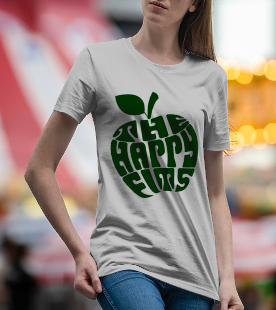 The Happy Fits Green Apple Text Art T-Shirt