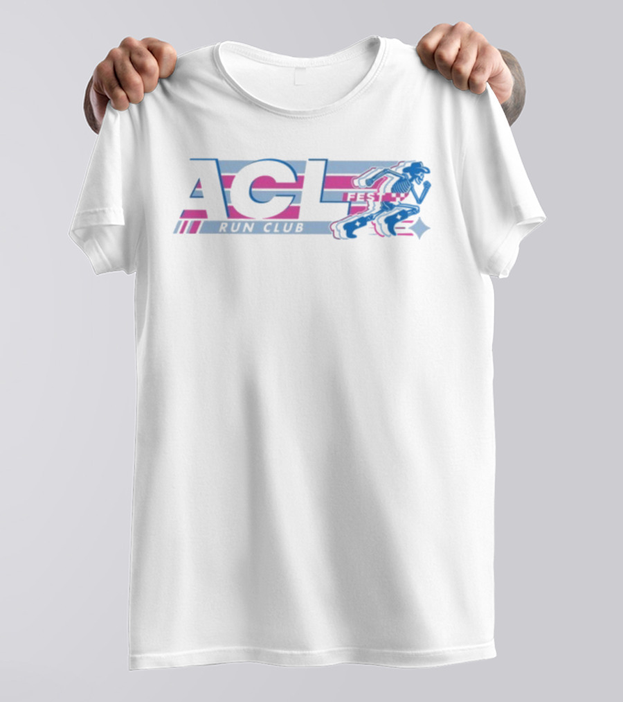 ACL Festival Run Club Skeleton Austin City Limits Music Festival Running Theme T-Shirt