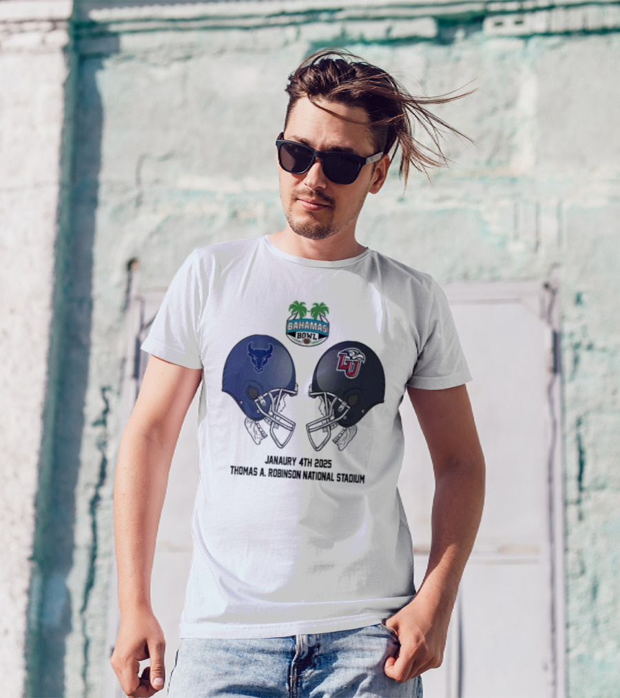 Buffalo Bulls Vs Liberty Flames Head To Head Bahamas Bowl January 4th 2025 Thomas A Robinson Stadium T-Shirt