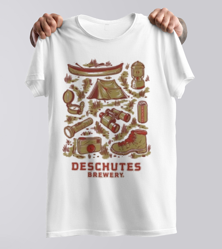 Deschutes Brewery Camping Adventure Gear Collage T-Shirt