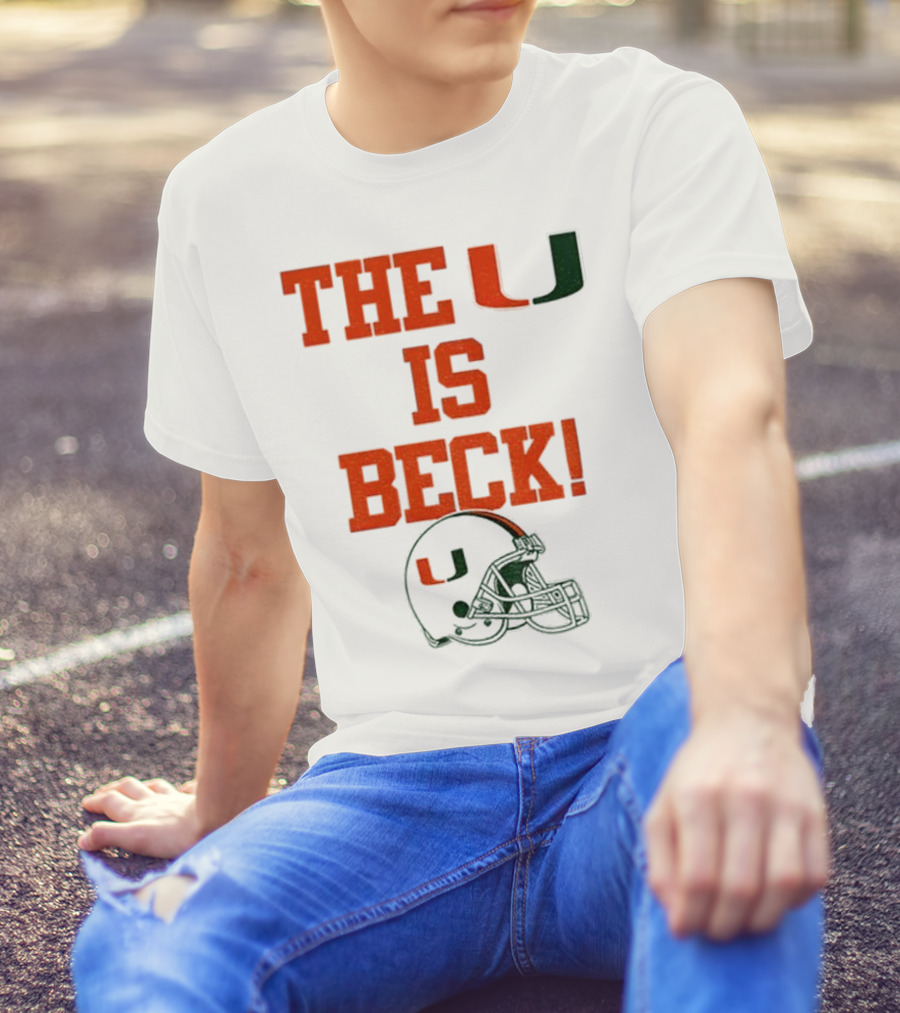 The U Is Beck Miami Hurricanes Helmet NFL Football Lover T-Shirt