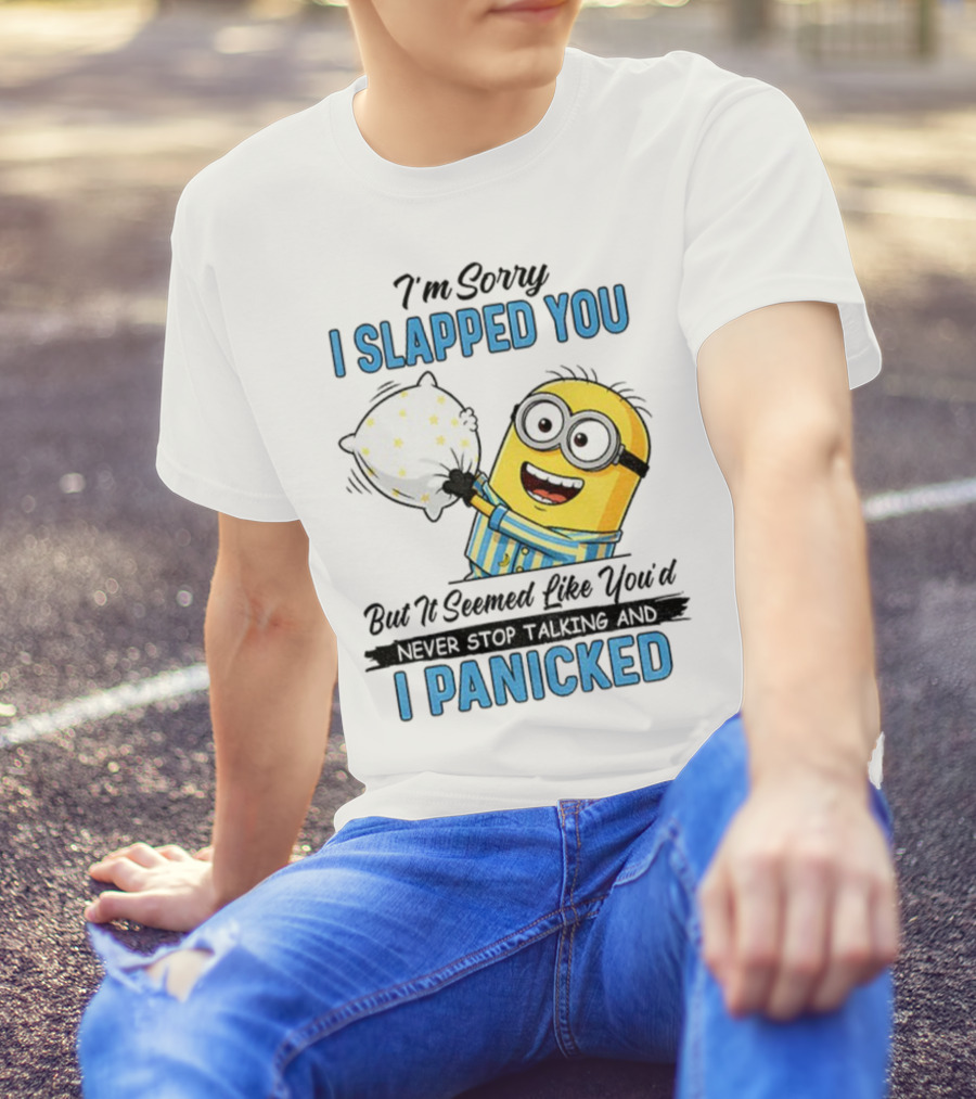 Minion I Slapped You I Panicked Pillow Fight Pajamas T-Shirt