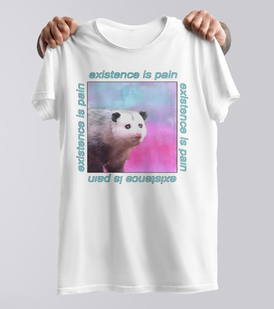 Existence Is Pain Possum Vintage Retro Theme T-Shirt